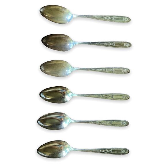 Antique 1921 Oneida Community Plate Grosvenor Teaspoons Set of 6 No Monogram - Picture 1 of 10